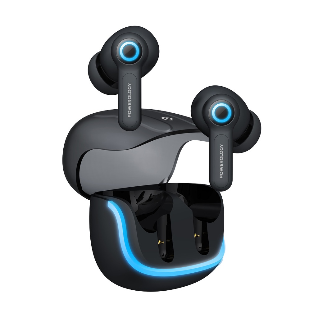 POWEROLOGY QUAD ENC TRUE WIRELESS BUDS BLACK PWLAU005BK
