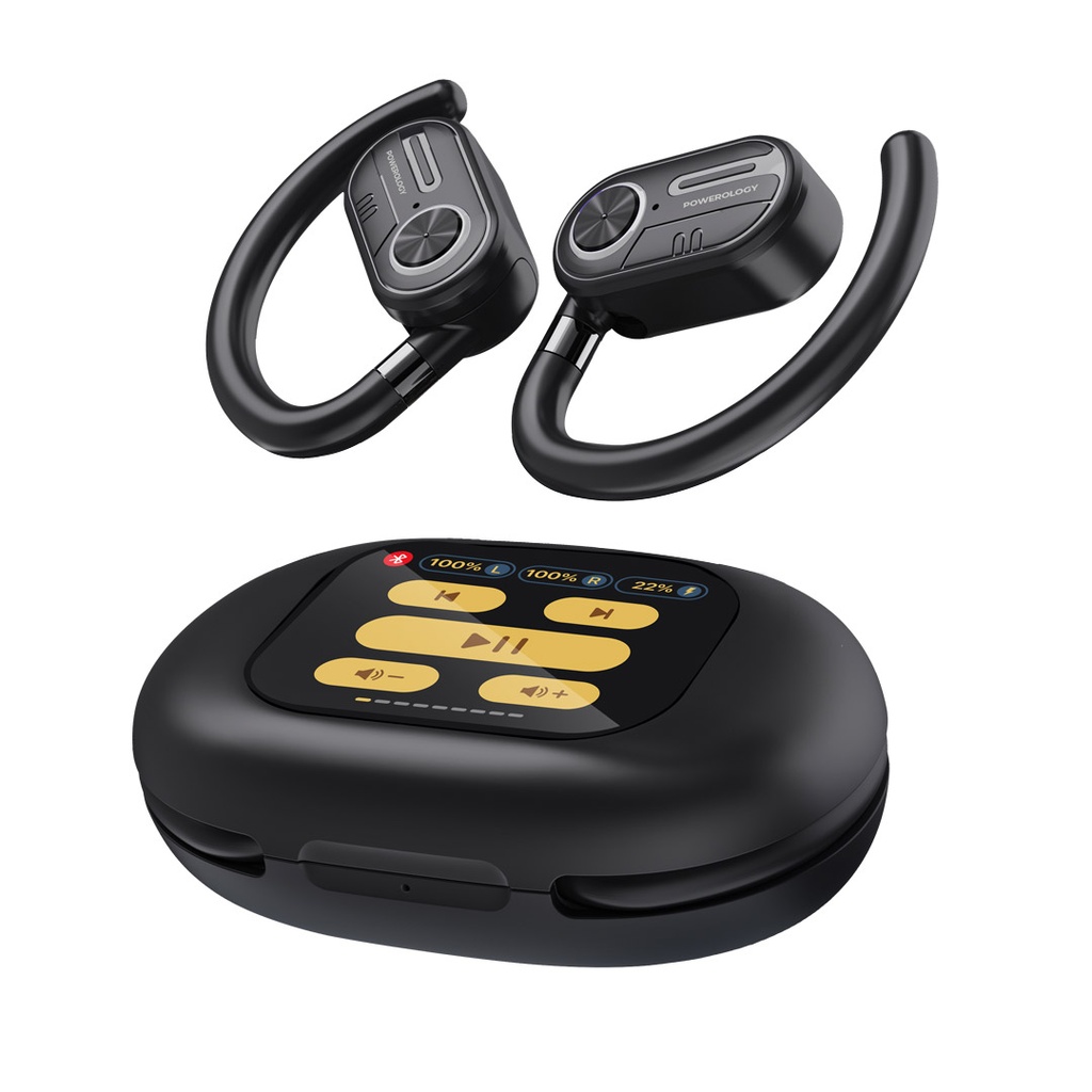 POWEROLOGY OPEN-EAR WIRELESS STEREO EARBUD PW08 BLACK PWLAU008