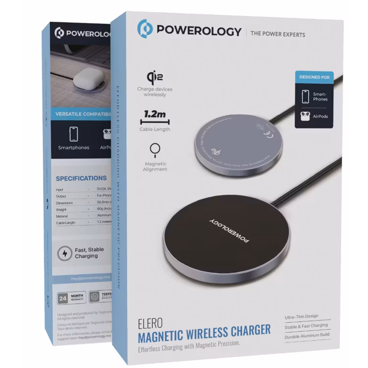 POWEROLOGY ELERO MAGNETIC WIRELESS CHARGER GREY PWMWCV28GY thumbnail 6
