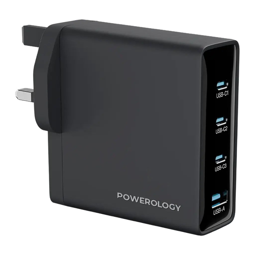 POWEROLOGY VOLT-X 140W MULTI PORT GAN ADAPTER PD140W BLACK PWTR407EBK