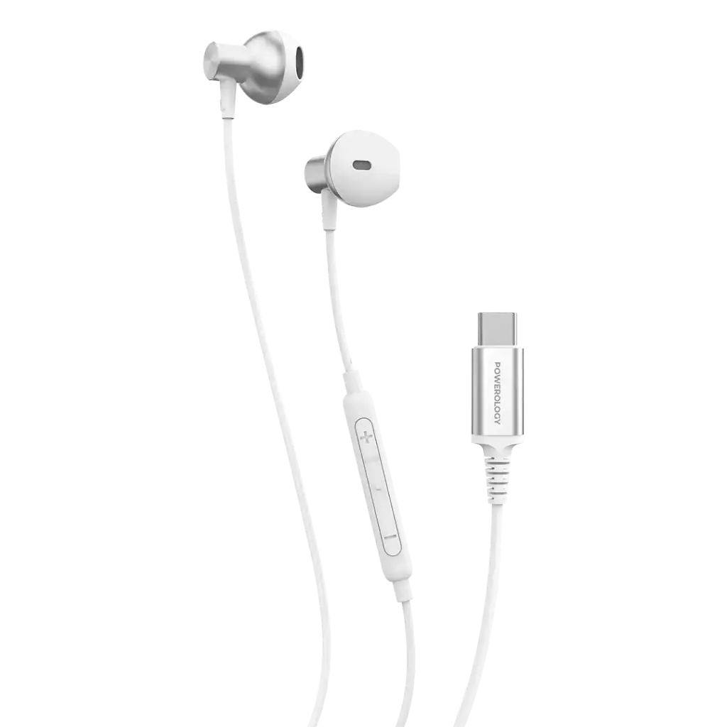 POWEROLOGY TYPE C STEREO EARPHONES WHITE PWEPHCR17WH thumbnail 2