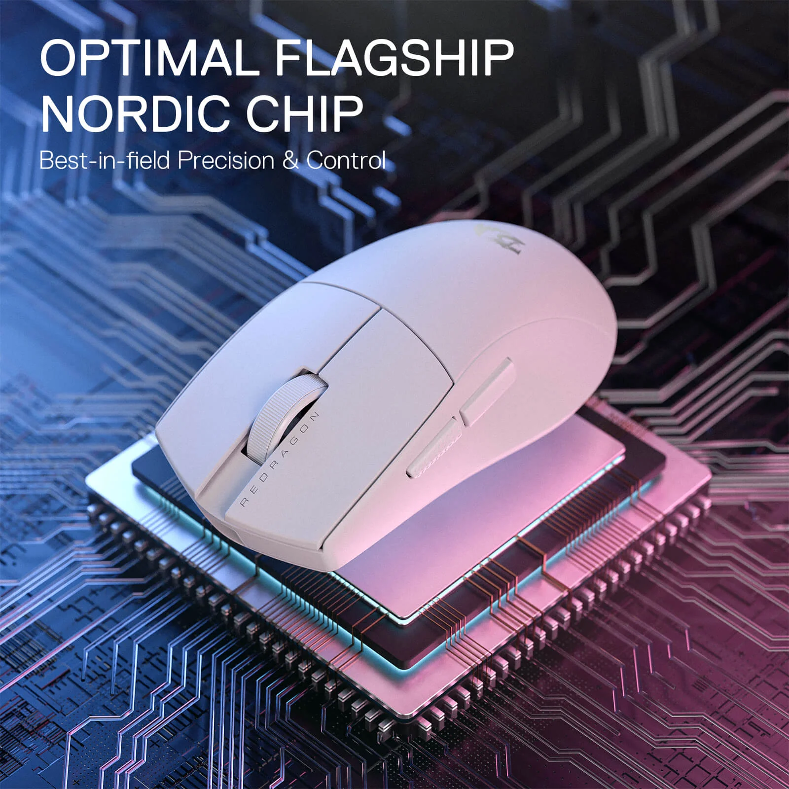 Redragon K1ng Pro M916 Wired Gaming Mouse – Precision, Power, and Style in White thumbnail 3