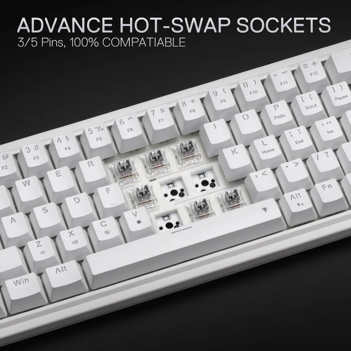 REDRAGON NOVA 68 KEYS WIRED GAMINGB KEYBOARD WHITE K709W-RGB thumbnail 4