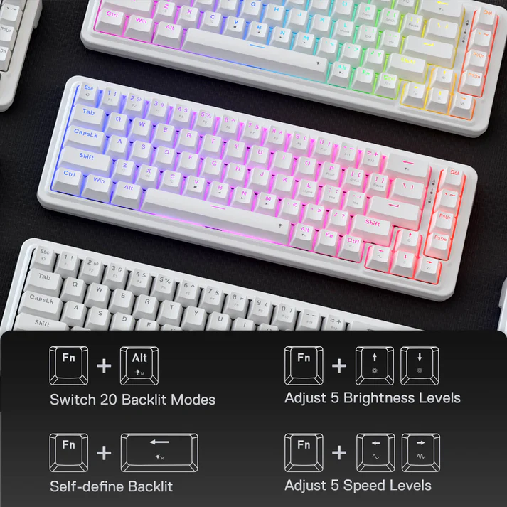 REDRAGON NOVA 68 KEYS WIRED GAMINGB KEYBOARD WHITE K709W-RGB thumbnail 3