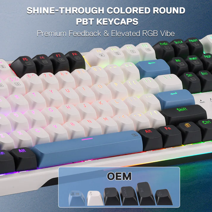 REDRAGON TRUNDLE RGB WIRED 108 KEY MECHANICAL GAMING KEYBOARD K668WGB-RGB thumbnail 7