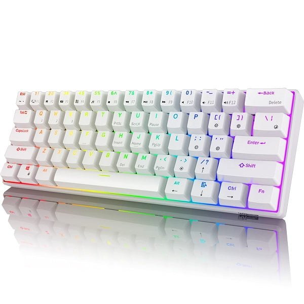 ROYAL KLUDGE GAMING  KEYBOARD RGB TRI MODE HOT PLUG BLUE SWITCH WHITE RK61