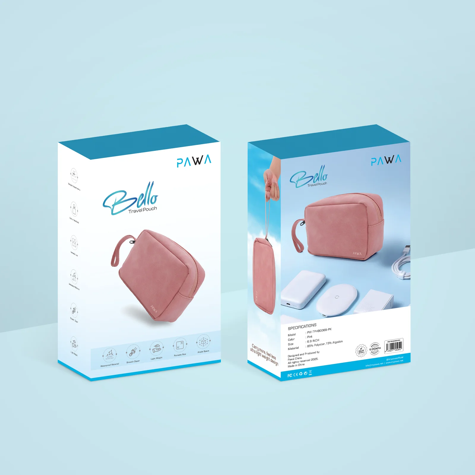 PAWA BELLO TRAVEL POUCH PINK PW-TPHBG069-PK thumbnail 5