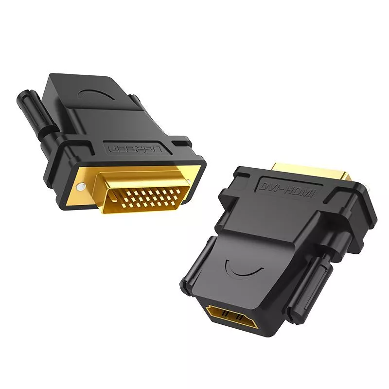 UGREEN DVI 24+1 MALE TO HDMI FEMALE ADAPTER BLACK 20124