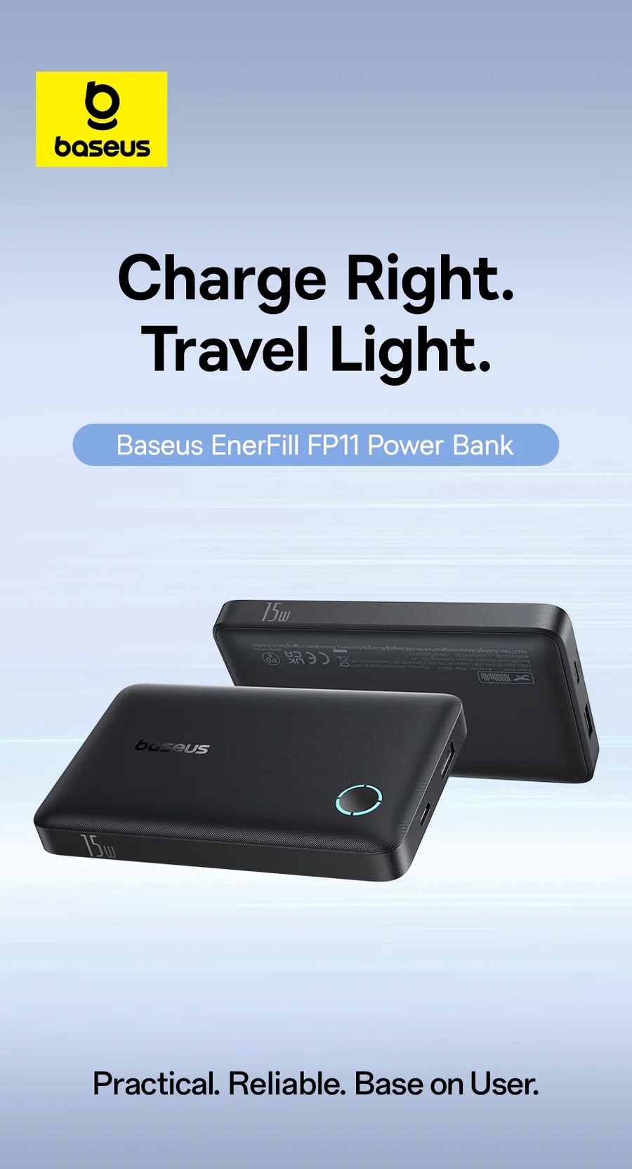 BASEUS ENERFILL FP11 FAST CHARGING 10000MAH 15W POWERBANK BLACK thumbnail 8