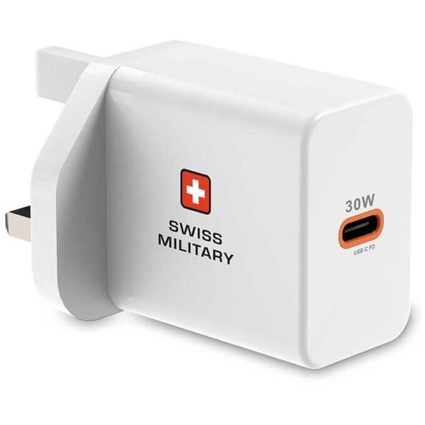 SWISS MILITARY 30W GAN II SUPER MINI WALL CHARGER WHITE thumbnail 2