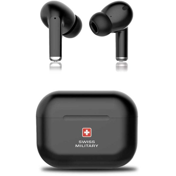SWISS MILITARY DELTA 3RD GENERATION TRUE WIRELESS EARBUDS BLACK
