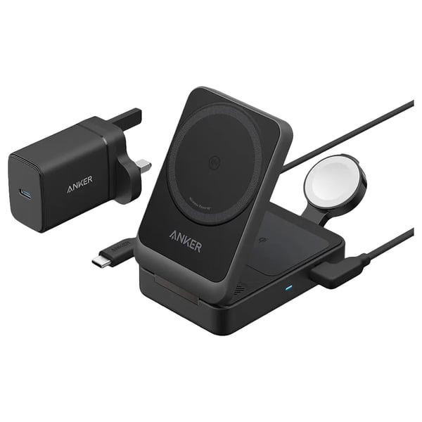 ANKER MAGGO 3-IN-1 WIRELESS CHARGING STATION WITH CHARGER AND USB-C CABLE B2557211