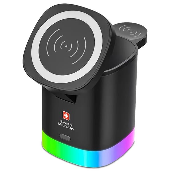 SWISS MILITARY 3 IN 1 WIRELESS MAGNETIC CHARGER BLACK SM-WLC-3IN1-PWC-BLK
