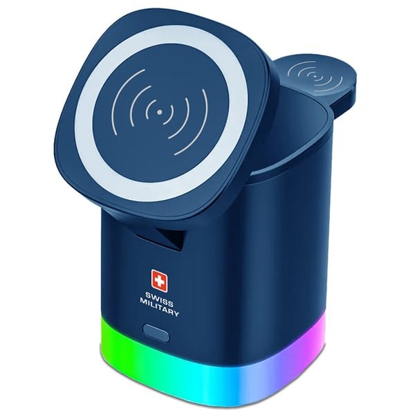 SWISS MILITARY 3 IN 1 WIRELESS MAGNETIC CHARGER BLUE SM-WLC-3IN1-PWC-BLU
