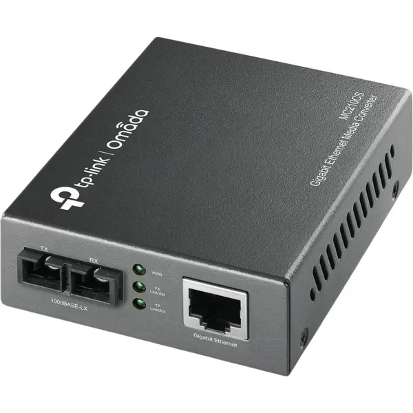 TP LINK OMADA GIGABIT SINGLE MODE MEDIA CONVERTER MC210CS