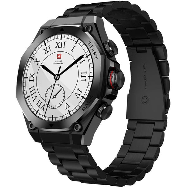 SWISS MILITARY DOM 6 WATCH WITH GUN METAL STRAP BLACK SM-WCH-DOM6-BLKGUNMS thumbnail 6