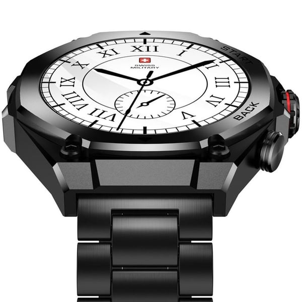 SWISS MILITARY DOM 6 WATCH WITH GUN METAL STRAP BLACK SM-WCH-DOM6-BLKGUNMS thumbnail 2