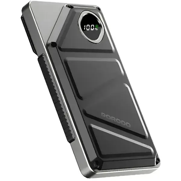 PORODO 10000MAH POWERBANK BUILT IN TYPE C AND LIGHTNING CABLE PD 22.5W BLACK PD-PBFCH055-BK