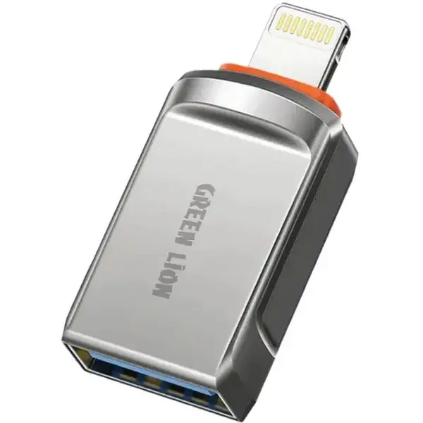 GREEN LION OTG ADAPTER USB A TO LIGHTNING GRAY GNOTGALTAGY
