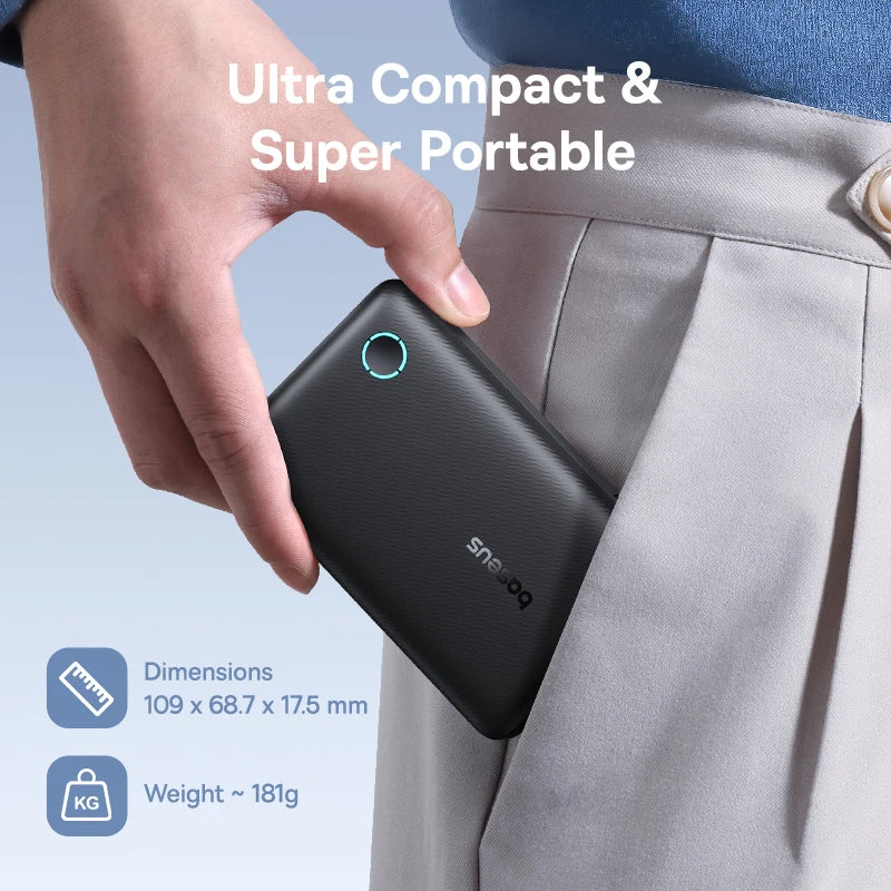 BASEUS ENERFILL FP11 FAST CHARGING 10000MAH 15W POWERBANK BLACK thumbnail 7