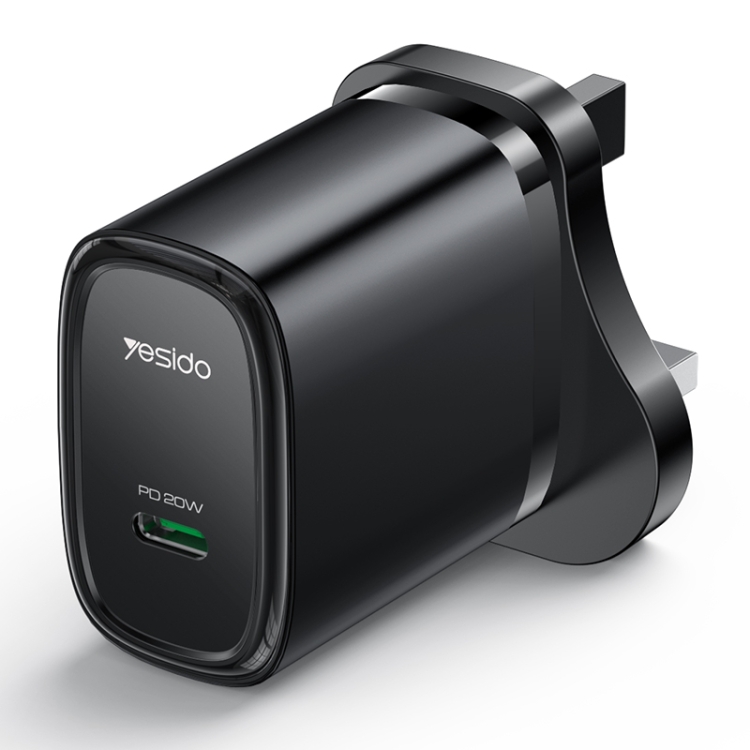 YESIDO 20W USB-C FAST CHARGER BLACK YC76B