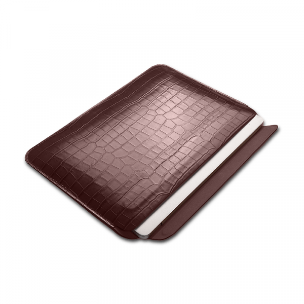 WIWU SKIN CROCO MACBOOK PRO 14.2 INCH GENIUNIE LEATHER SLEEVE COFFEE