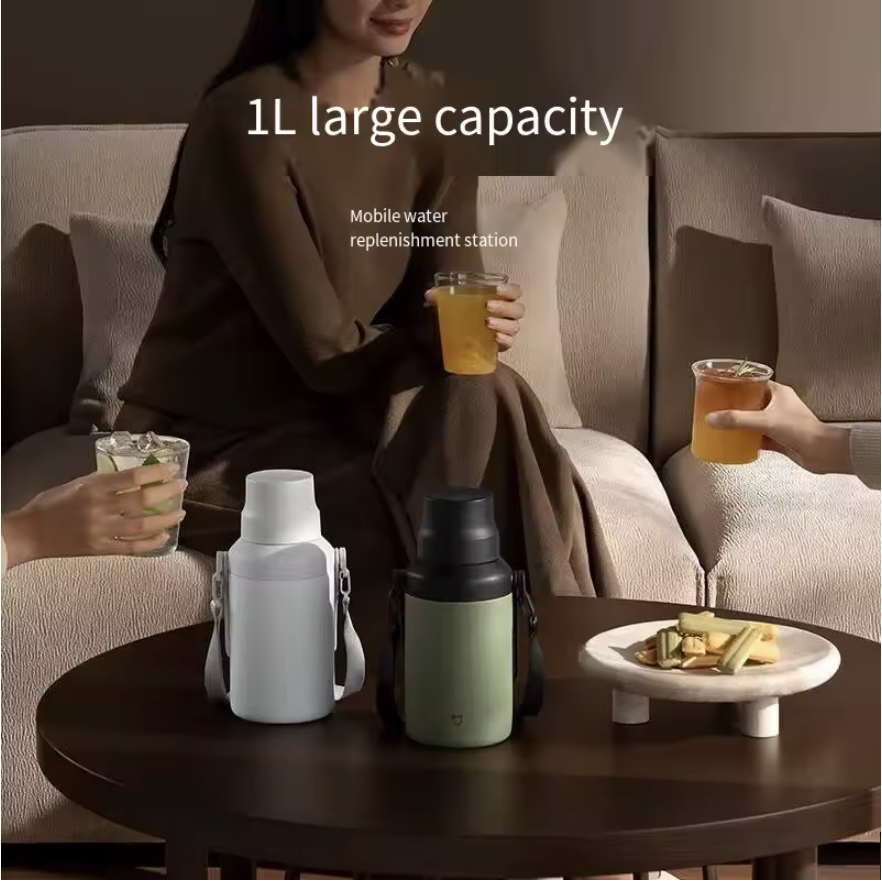 XIAOMI MIJIA THERMOS STAINLESS STEEL VACUUM FLASKS WATER BOTTLE WHITE thumbnail 5