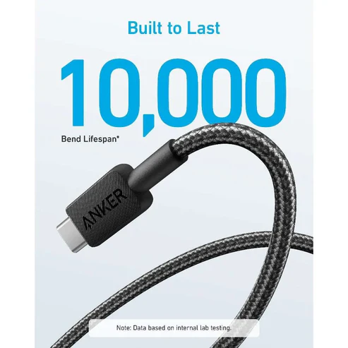 ANKER 322 USB-A TO USB-C BRAIDED 3FT CABLE A81H5H21 thumbnail 3