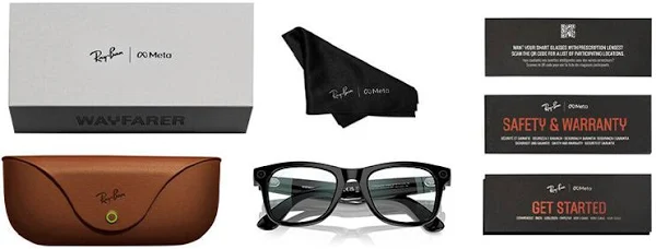 RAYBAN META WAYFARER SUNGLASSES F SHINY BLACK L G15 CLEAR RW4006 thumbnail 5