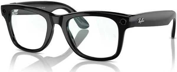 RAYBAN META WAYFARER SUNGLASSES F SHINY BLACK L G15 CLEAR RW4006 thumbnail 3