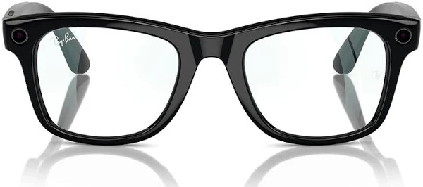 RAYBAN META WAYFARER SUNGLASSES F SHINY BLACK L G15 CLEAR RW4006 thumbnail 2