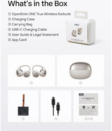 AFTER SHOKZ OPEN DOTS ONE TRUE WIRELESS EARBUDS GREY E310-ST-GY thumbnail 2