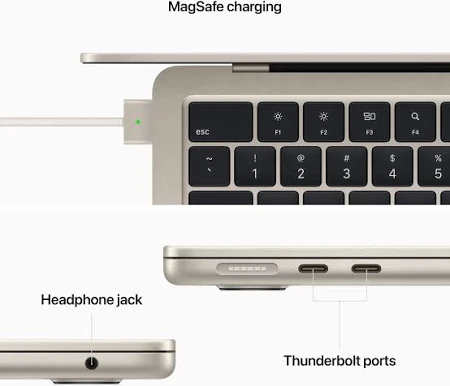 APPLE MACBOOK AIR 13 INCH M2 CHIP 8 CORE CPU 8 CORE GPU 16GB 256GB STARLIGHT ARABIC MC7W4 thumbnail 10