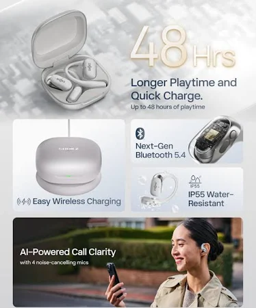 AFTERSHOKZ OPENFIT 2+ OPEN EAR TRUE WIRELESS EARBUDS GREY T921 thumbnail 6