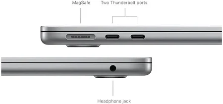 APPLE MACBOOK AIR 15 INCH M3 CHIP WITH 8 CORE CPU 10CORE GPU 24GB 512GB SSD SPACE GREY ARBIC MC9H4 thumbnail 4