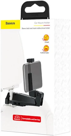 BASEUS BACKSEAT PHONE HOLDER HOOK BLACK SUHZ-A01 thumbnail 8