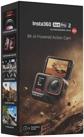 INSTA 360 ACE PRO 2 8K AI-POWERED ACTION CAMERA WITH DUAL BATTERY BUNDLE BLACK CINSBBGA thumbnail 6