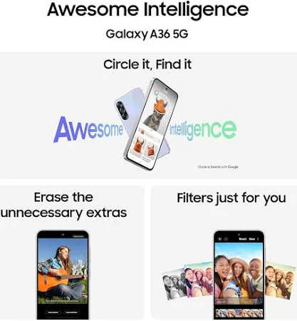 SAMSUNG GALAXY A36 5G 8+256GB AWESOME LAVENDER SM-A366B/DS thumbnail 4