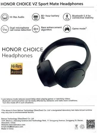 HONOR CHOICE HEADPHONE PRO ACTIVE NOISE CANCELLING BLACK-5504ABGU thumbnail 10