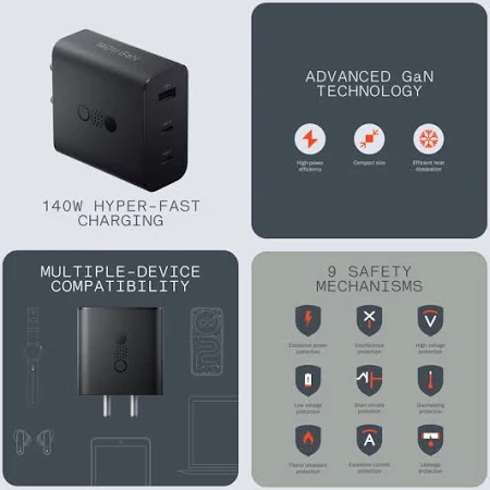 NOTHING CMF POWER 140W GAN FAST CHARGER DARK GREY thumbnail 4
