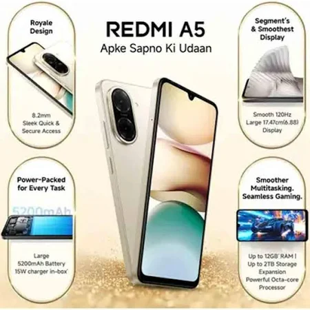 MI REDMI A5 3GB RAM 64GB ROM SANDY GOLD thumbnail 6