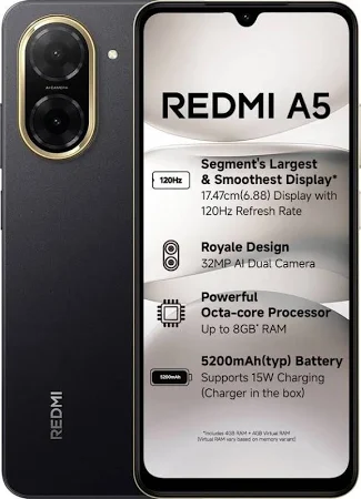 MI REDMI A5 4GB RAM 128GB ROM MIDNIGHT BLACK thumbnail 2