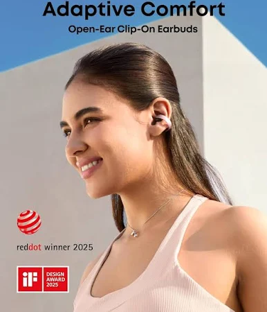 ANKER SOUNDCORE AEROCLIP OPEN EAR CLIP ON EARBUDS PINK A3388H51 thumbnail 3