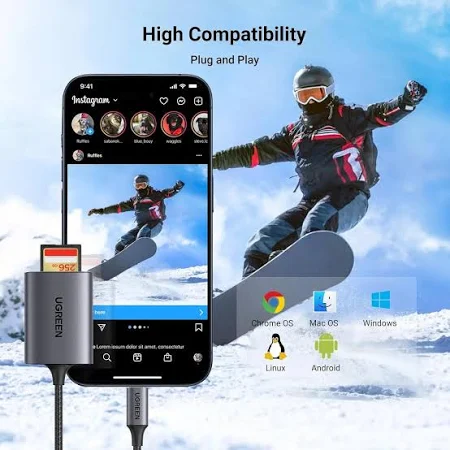 UGREEN USB-C MULTIFUNCTION SD/TF MEMORY CARD READER 80888 thumbnail 11