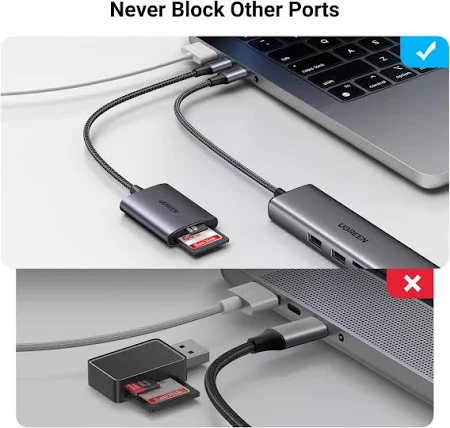 UGREEN USB-C MULTIFUNCTION SD/TF MEMORY CARD READER 80888 thumbnail 9
