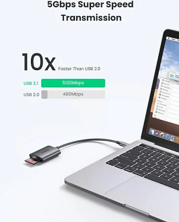 UGREEN USB-C MULTIFUNCTION SD/TF MEMORY CARD READER 80888 thumbnail 8