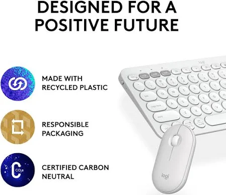 LOGITECH PEBBLE 2 COMBO KEYBOARD AND MOUSE WHITE 920-012398 thumbnail 12