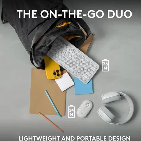 LOGITECH PEBBLE 2 COMBO KEYBOARD AND MOUSE WHITE 920-012398 thumbnail 10