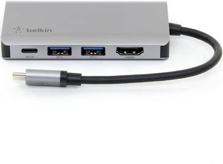 BELKIN CONNECT USB C 4 IN 1 MULTIPORT ADAPTER AVC006BTSGY thumbnail 4