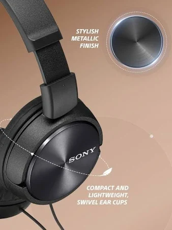 SONY WIRED ON EAR HEADPHONE WITH MIC BLACK MDR-ZX310AP thumbnail 6